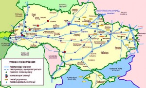 Ukrainian pipelines. Map by Victor Korniyenko (own work) via Wikimedia Commons