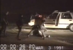 Rodney King beaten by LA police 1991. Original video shot by George Holliday (fair use)