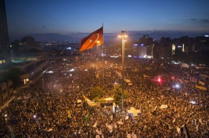 Taksim Square - Gezi Park protests in 2013. Image via Twitter.