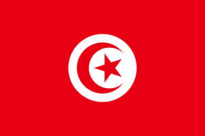 The Tunisian flag. By entraîneur: BEN KHALIFA WISSAM (http://www.w3.org/) [Public domain], via Wikimedia Commons