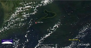 Taylor Wells slick as seen by satellite imagery from September 26, 2011