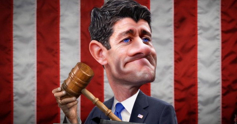 'The real conflict isn’t Washington vs. the people. It’s the super-rich vs. the rest of us. And Republicans are rallying behind a House speaker who’s built his career representing the rich and powerful.' His name Rep. Paul Ryan. (Image: DonkeyHotey / Flickr)