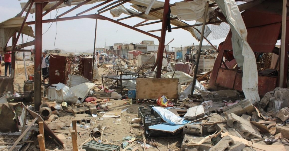 The market in Yemen that was destroyed by U.S.-made bombs on March 15. (Photo: Amal al-Yarisi/Human Rights Watch)